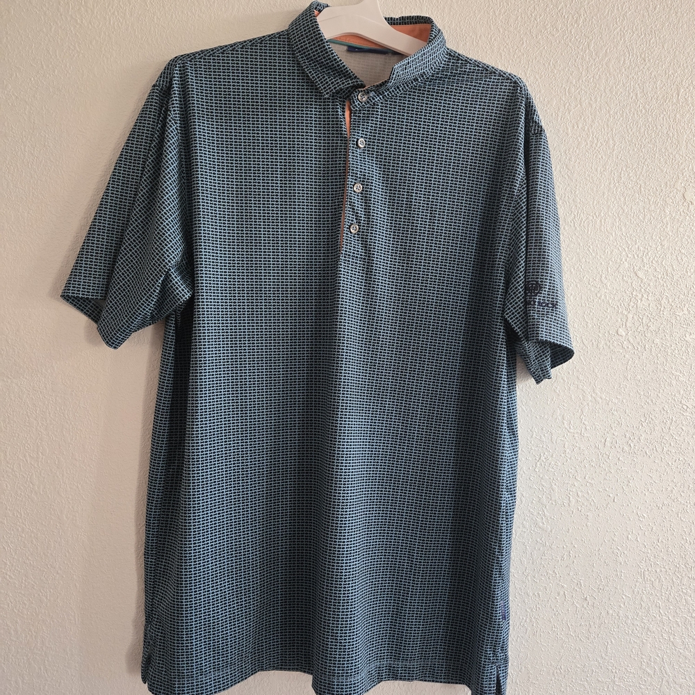Mens Lg Devereux Polo Golf Shirt Talking Stick Logo On Arm Blue‎